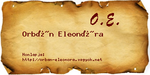 Orbán Eleonóra névjegykártya